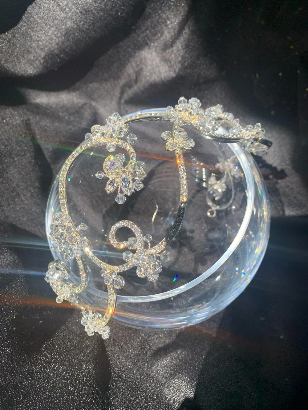 Crystal Floral RHINESTONE Hair Vine Tiara - Elegant Women's Hair Accessory